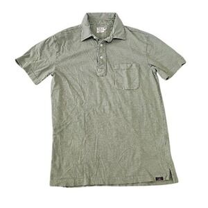 Faherty Brand Mens XS Short Sleeve Polo Shirt Olive Green Cotton Chest Pocket